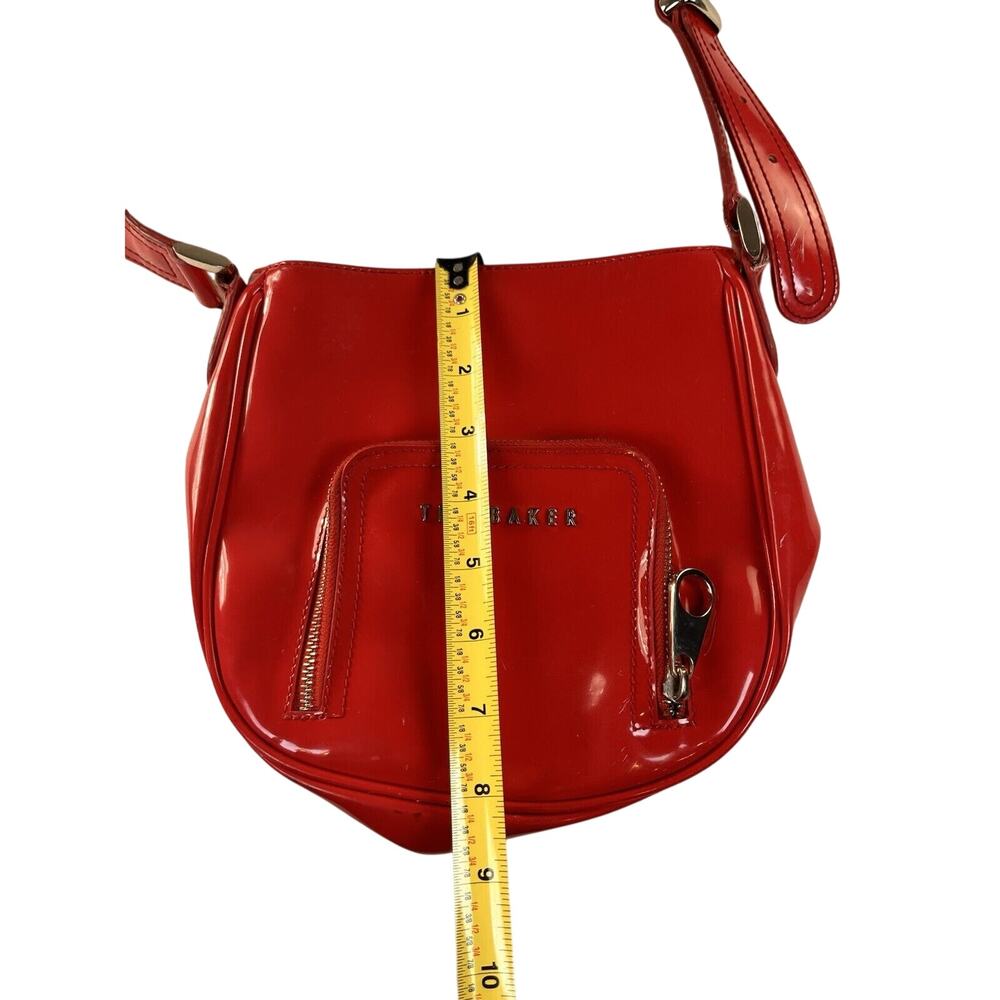 Ted Baker Red Patent Leather Medium Shoulder Bag - Picture 11 of 12